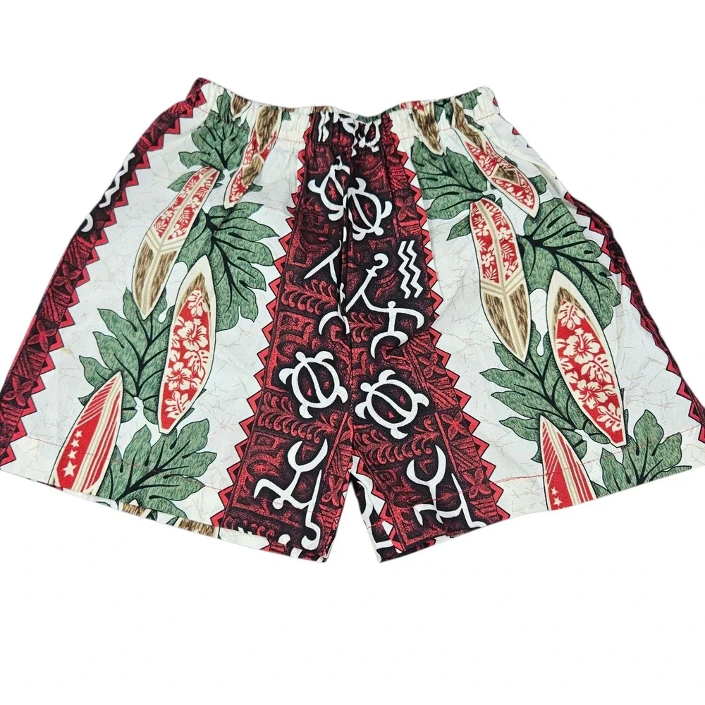 Pacific Legend Hawaiian Top Bottom Boys 6T Shirt Short Set Beach Surf Aztec Palm - Picture 8 of 11
